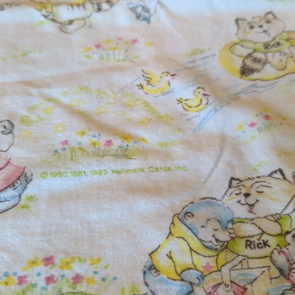 Vintage Shirt Tales Baby Receiving Blanket 80's Hallmark 38